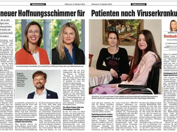 Krone – Interview unseres Obmanns zu ME/CFS Krone – Interview unseres Obmanns zu ME/CFS