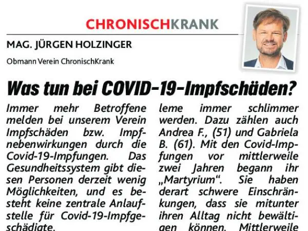 Krone Kolumne: Was tun bei COVID-19-Impfschäden? Krone Kolumne: Was tun bei COVID-19-Impfschäden?
