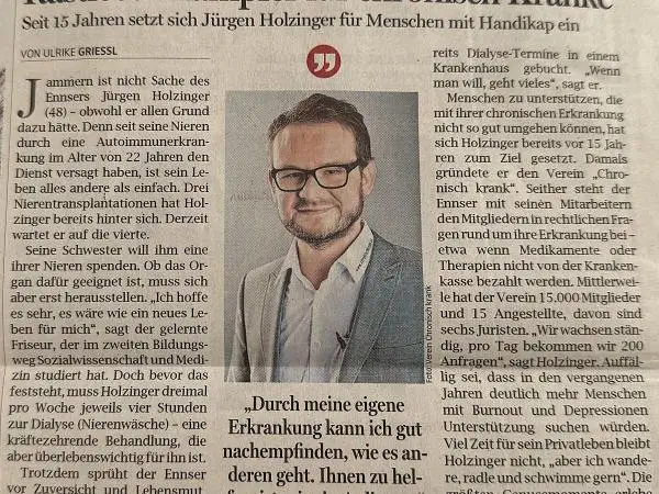 Rastloser Kämpfer für chronisch Kranke Rastloser Kämpfer für chronisch Kranke
